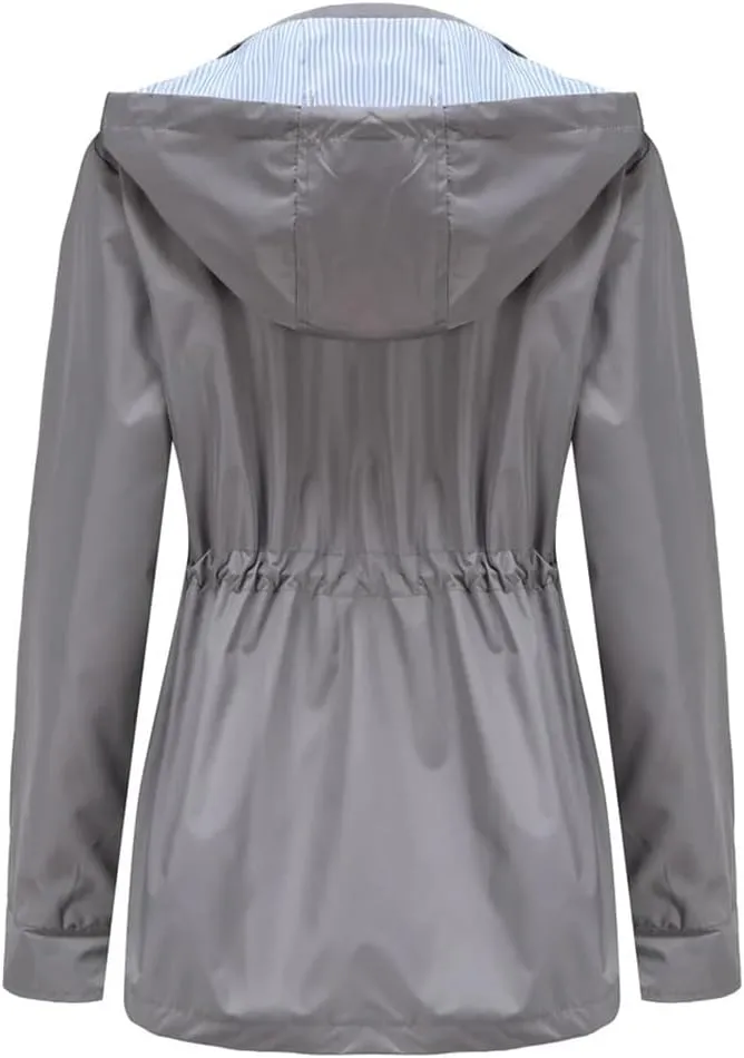 Dninmim Jackets for Women Women Hooded Hiking Jacket Outdoor Jackets Long Sleeve Zipper Coat Outwear