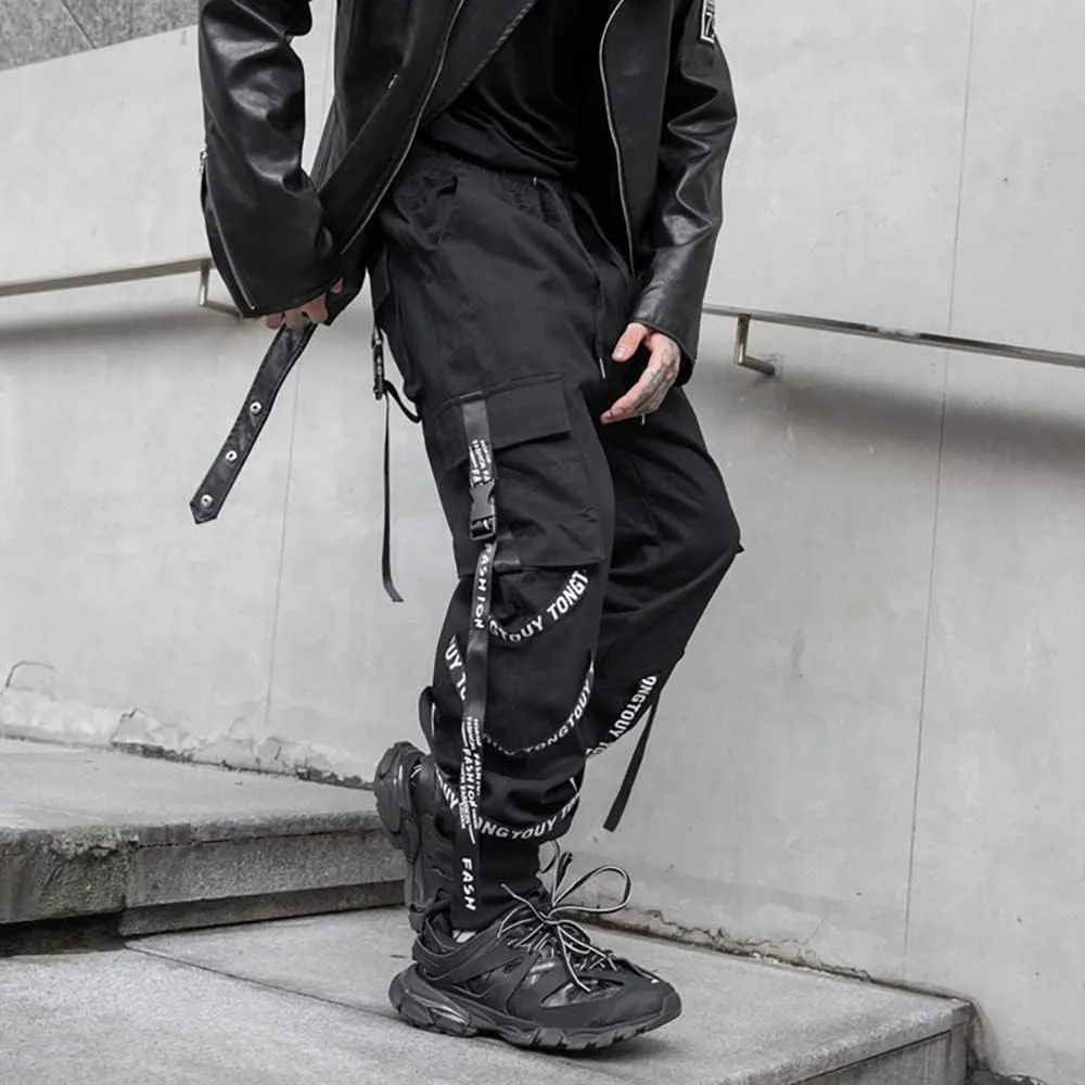 DUDHUH Cargo Pants for Men Techwear Hip Hop Harem Pants Streetwear Fashion Men’s Tactical Track Jogger Pants