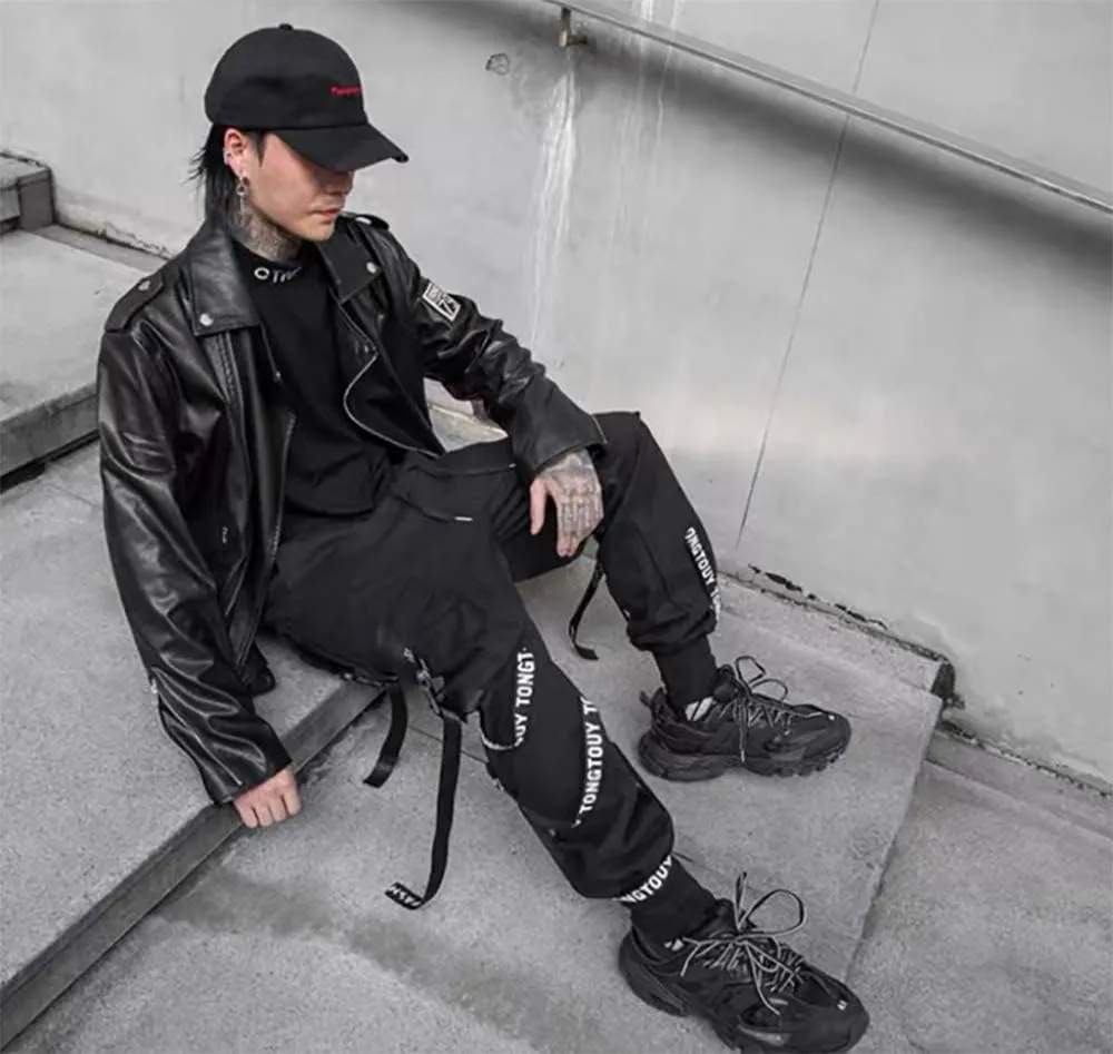 DUDHUH Cargo Pants for Men Techwear Hip Hop Harem Pants Streetwear Fashion Men’s Tactical Track Jogger Pants