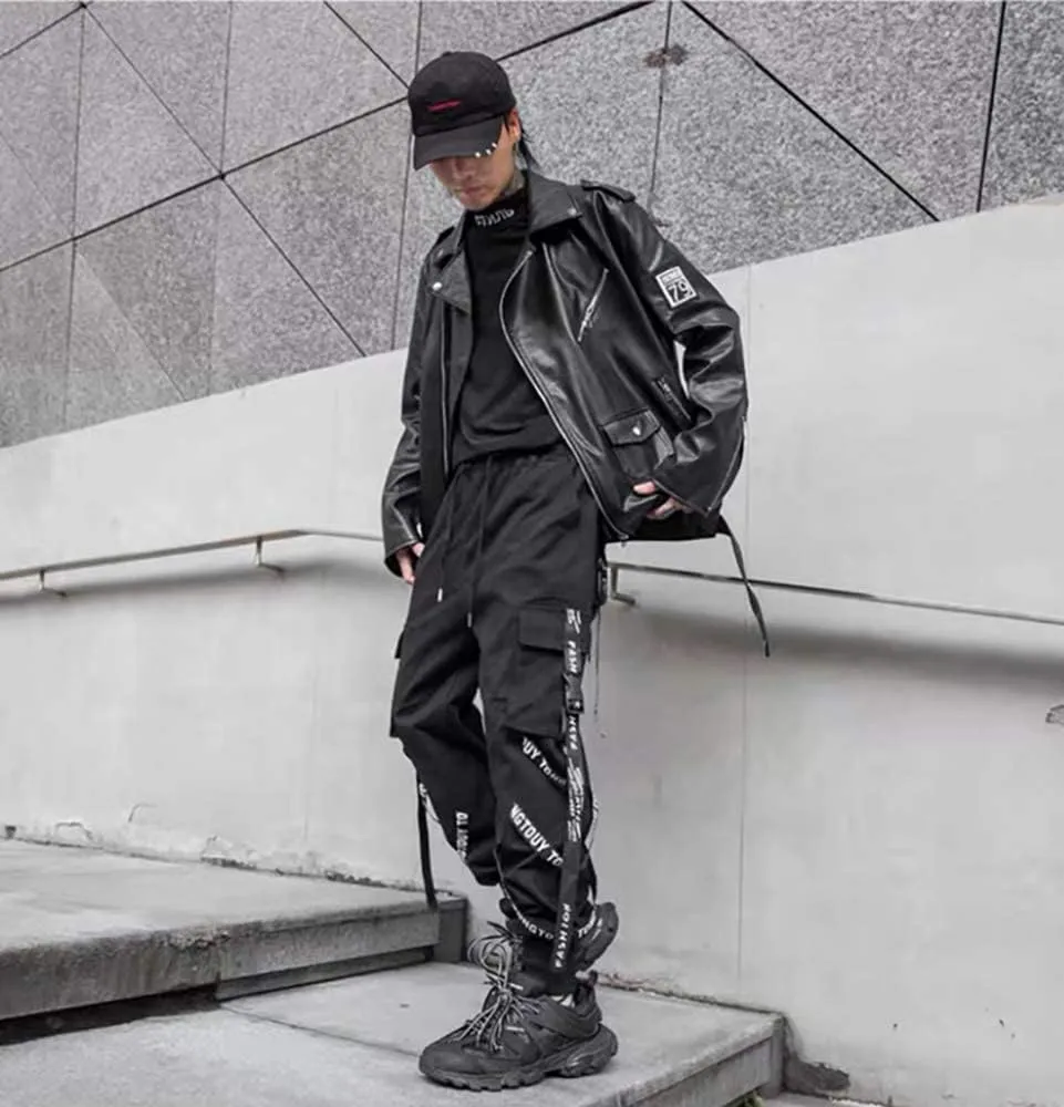 DUDHUH Cargo Pants for Men Techwear Hip Hop Harem Pants Streetwear Fashion Men’s Tactical Track Jogger Pants