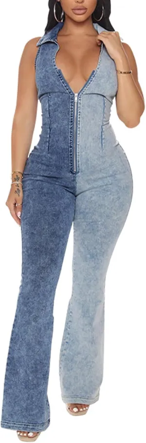 ECDAHICC Womens Sexy Short Sleeve Night Club Denim Jumpsuits Rompers Mini Shorts One Piece Stretchy Rompers with Pocket