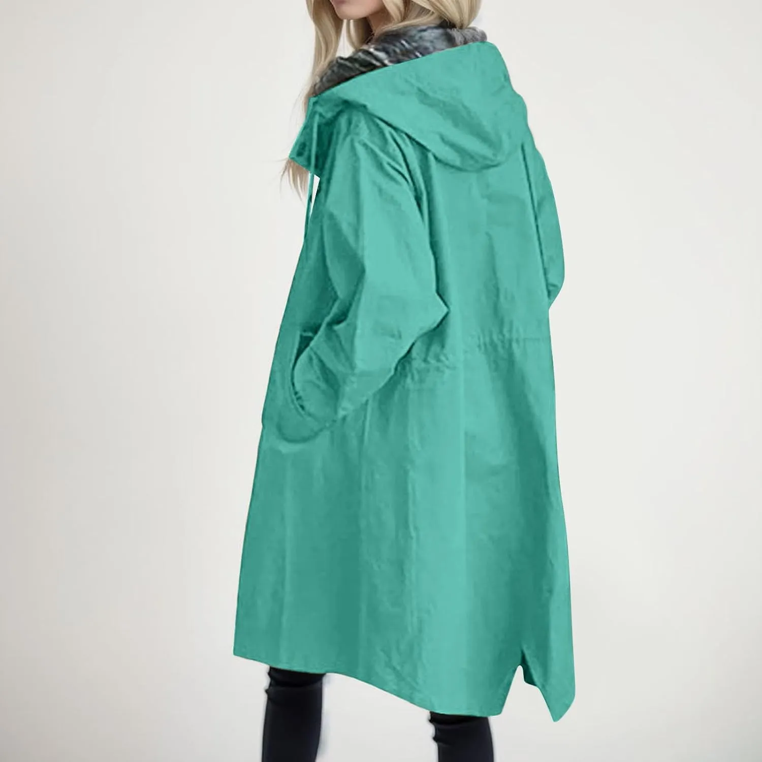 Eduavar Jackets for Women Casual Dressy Windbreaker Trench Coat Women Oversized Long Sleeve Button Down Jackets with Pockets