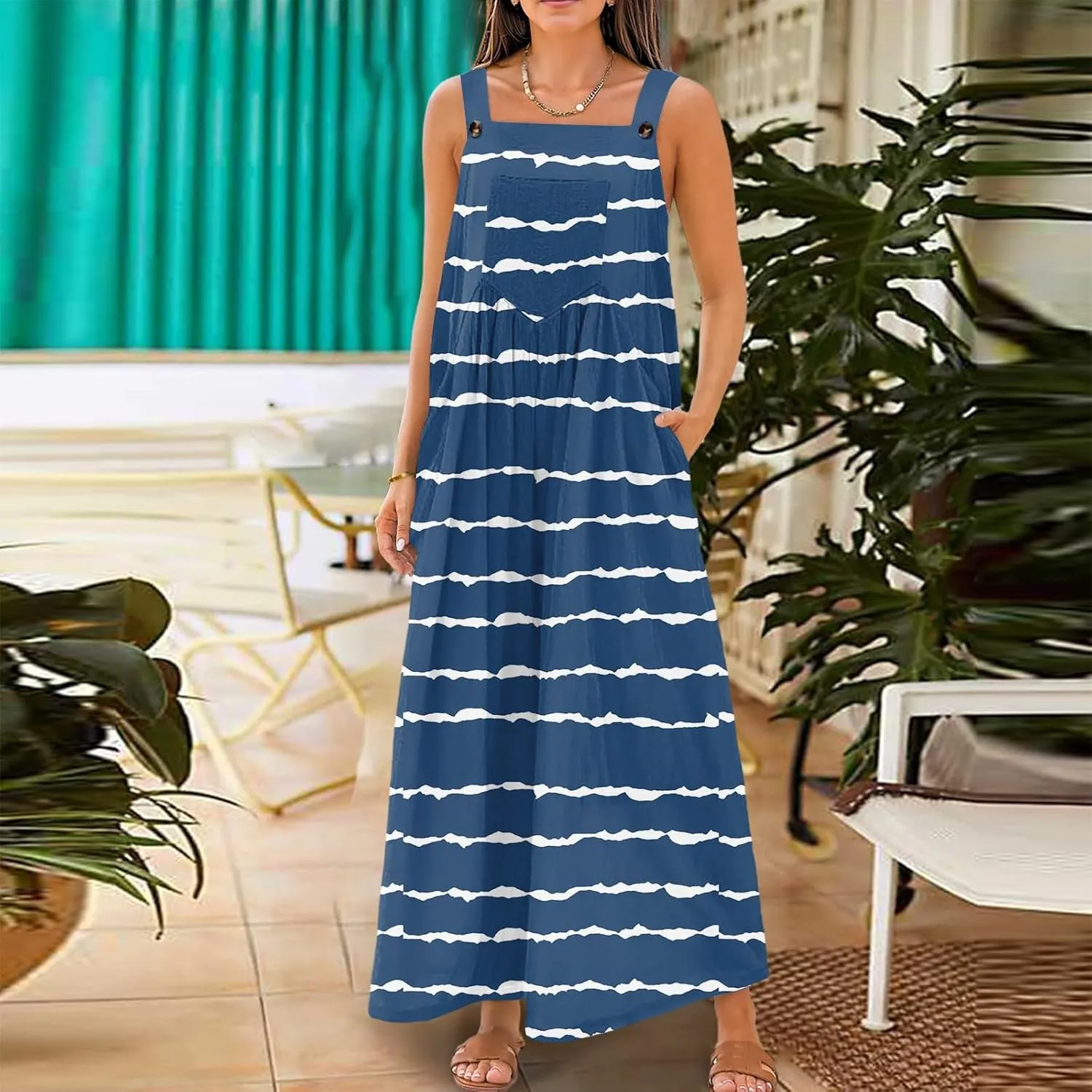 Elegant Jumpsuits for Women Striped Color Block Casual Summer Outfits Rompers Beach Vacation Trendy Overalls