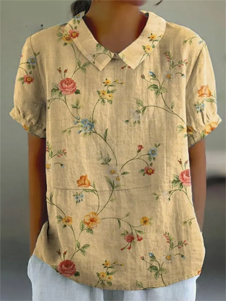 Esme - Retro Floral Shirt Dress