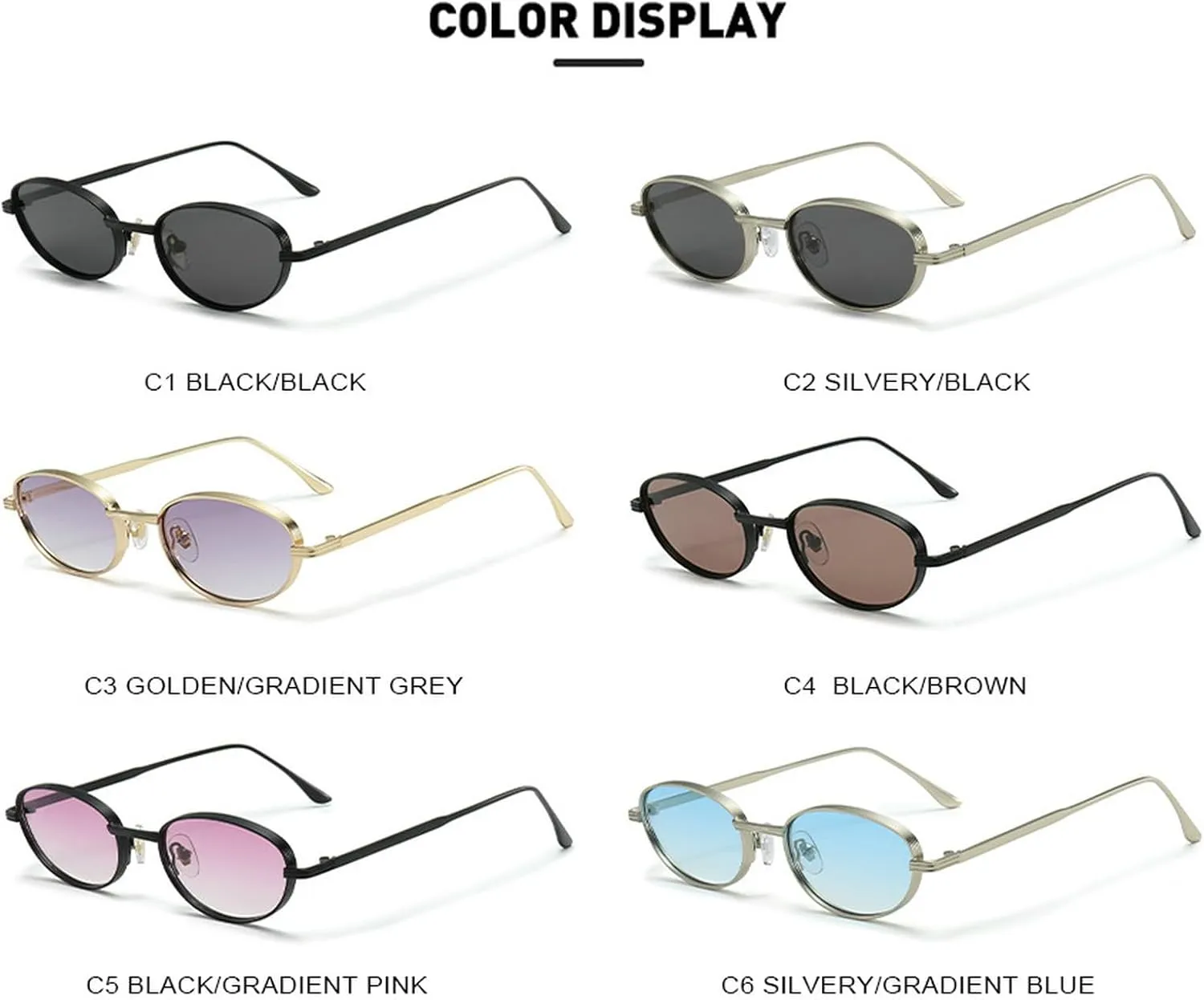 Fashion Small Round Retro Oval Sunglasses Women Vintage Punk Sun Glasses For Men Eyewear Outdoor Shades