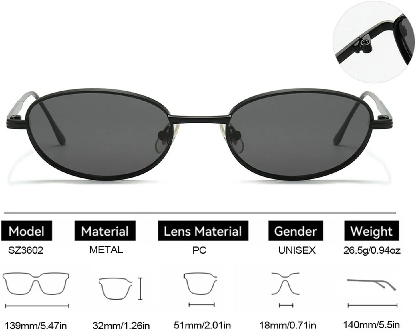 Fashion Small Round Retro Oval Sunglasses Women Vintage Punk Sun Glasses For Men Eyewear Outdoor Shades