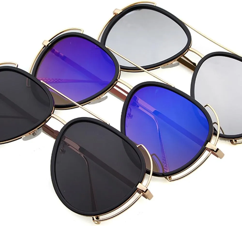 Fashion Sunglasses Men Women Driving Round Vintage Luxury UV400 Mirror Sun Glasses