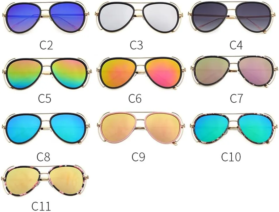 Fashion Sunglasses Men Women Driving Round Vintage Luxury UV400 Mirror Sun Glasses