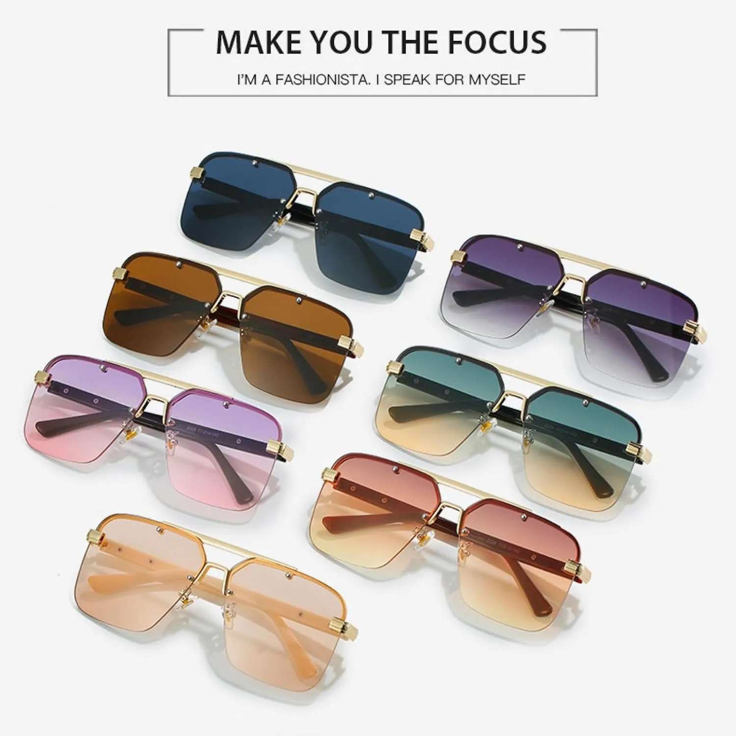 Fashion Sunglasses Women Men Vintage Luxury Double Bridge Shades Outdoors Driving Eyeglasses Uv400