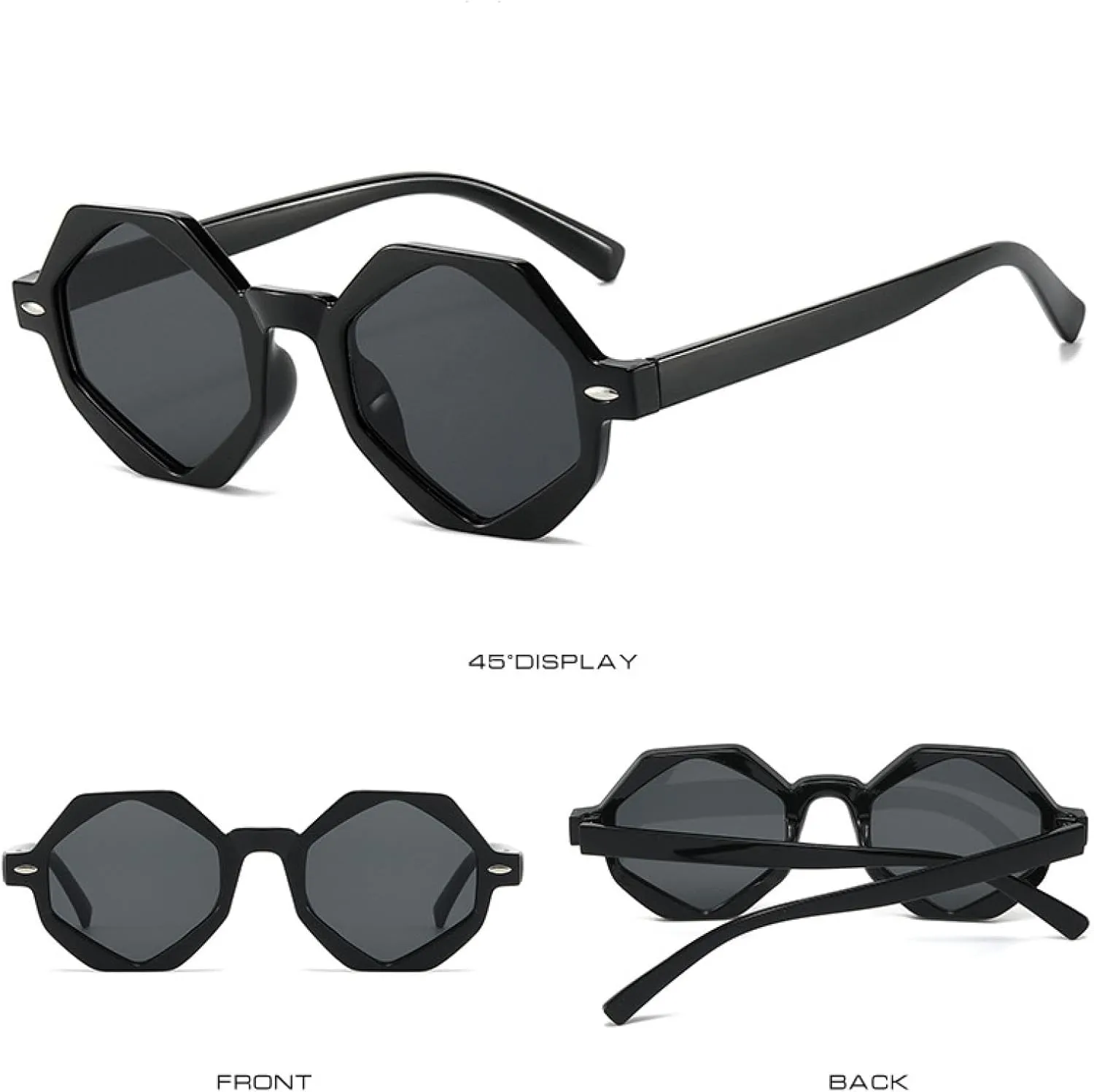 Fashion Sunglasses Women Men Vintage Luxury Polygon Shades Travel Driving Eyeglasses Uv400