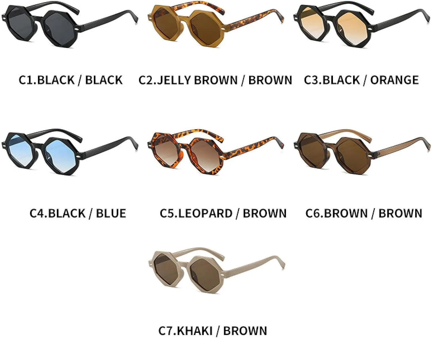 Fashion Sunglasses Women Men Vintage Luxury Polygon Shades Travel Driving Eyeglasses Uv400
