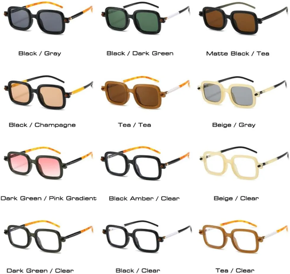 Fashion Sunglasses Women Shades UV400 Vintage Rivets Men Punk Clear Gradient Sun Glasses