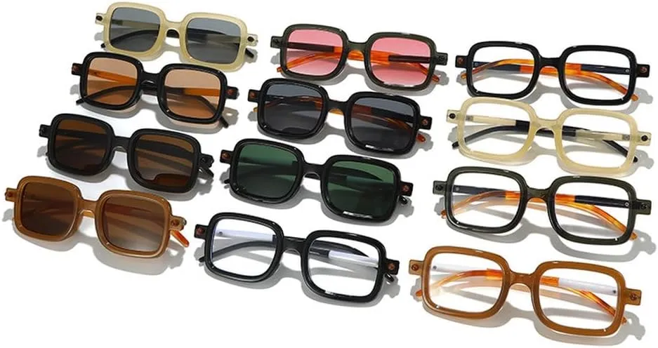 Fashion Sunglasses Women Shades UV400 Vintage Rivets Men Punk Clear Gradient Sun Glasses