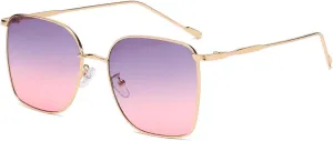 Fashion Sunglasses Women Vintage Sun Glasses Metal Luxury Large Black Shades Uv400