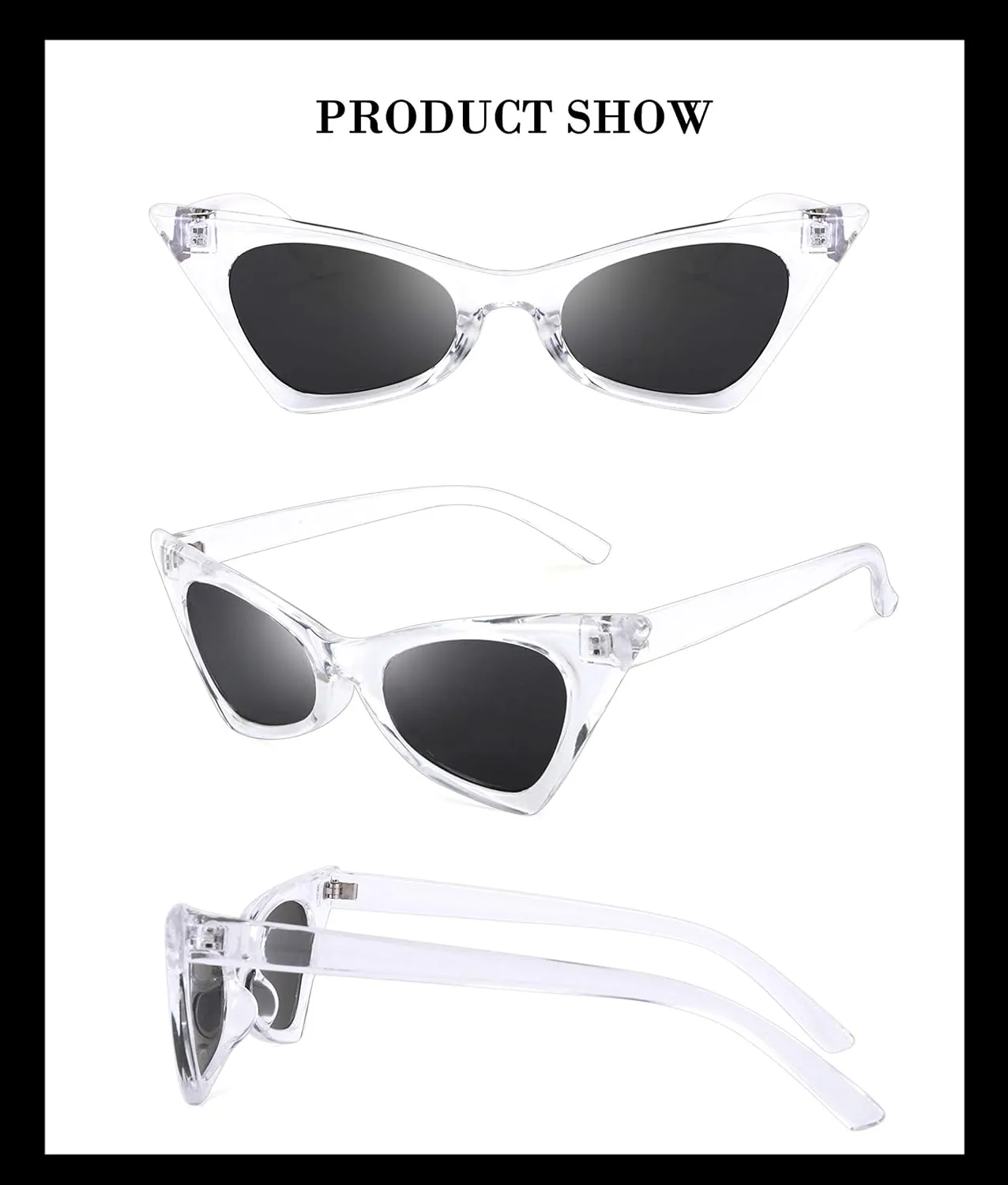 FEISEDY Vintage Small Cat Eye Frame Hiphop Fashion Sunglasses Trendy Style for Women Men B2637