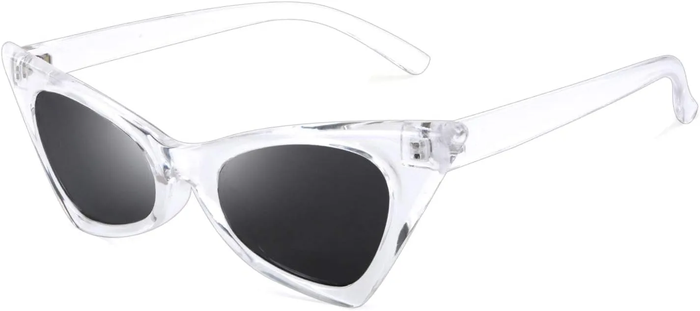FEISEDY Vintage Small Cat Eye Frame Hiphop Fashion Sunglasses Trendy Style for Women Men B2637