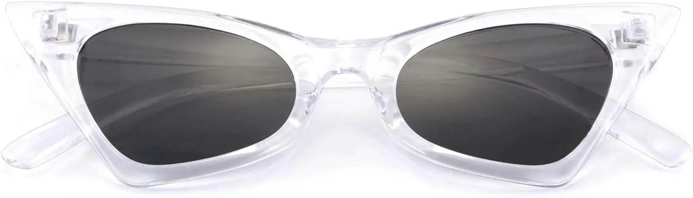 FEISEDY Vintage Small Cat Eye Frame Hiphop Fashion Sunglasses Trendy Style for Women Men B2637