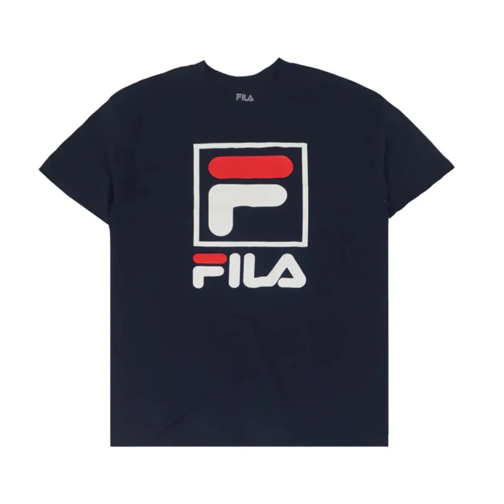 Fila Men's T-Shirt Stacked Graphic Print Cotton Short Sleeve Tee Shirt