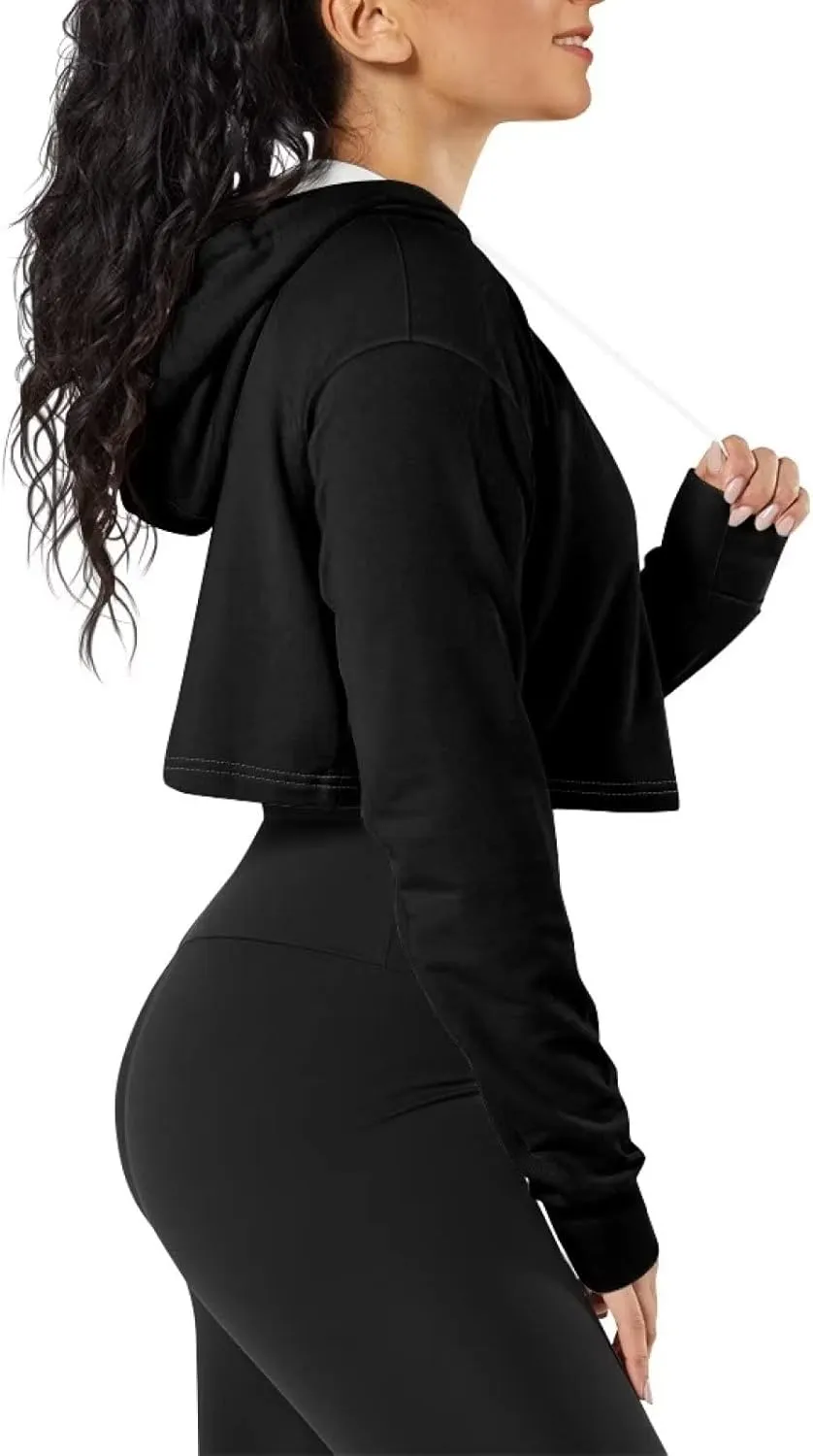 Flashideas Women's Cropped Hoodies Oversized Crop Tops for Women Polyester Fibre
