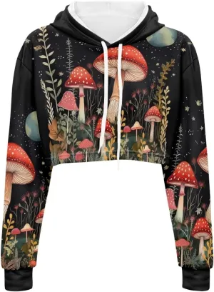 Flashideas Women's Cropped Hoodies Oversized Crop Tops for Women Polyester Fibre