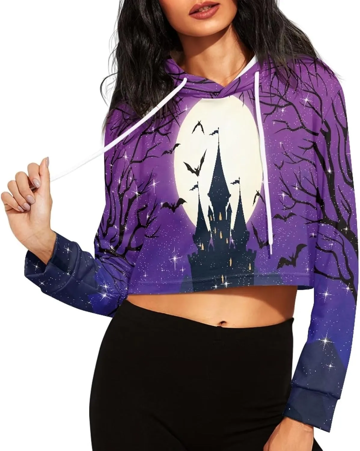 Flashideas Women's Cropped Hoodies Oversized Crop Tops for Women Polyester Fibre