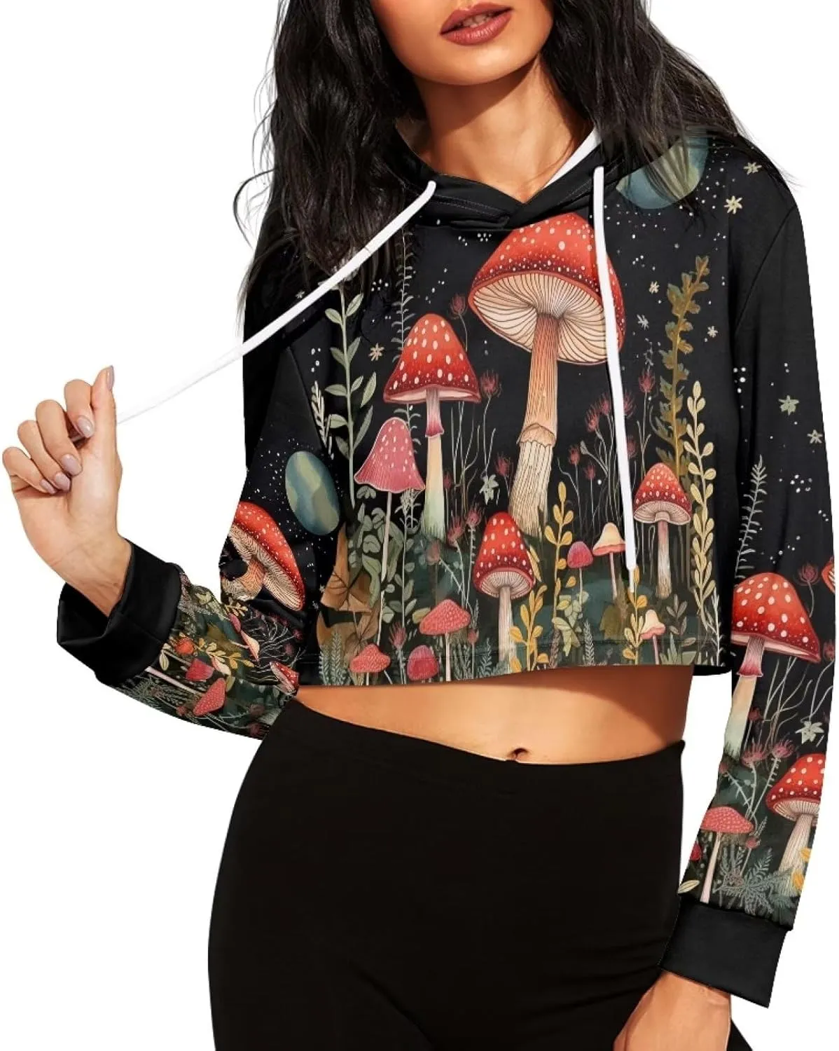 Flashideas Women's Cropped Hoodies Oversized Crop Tops for Women Polyester Fibre