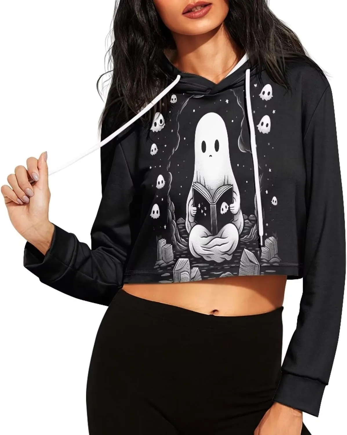 Flashideas Women's Cropped Hoodies Oversized Crop Tops for Women Polyester Fibre