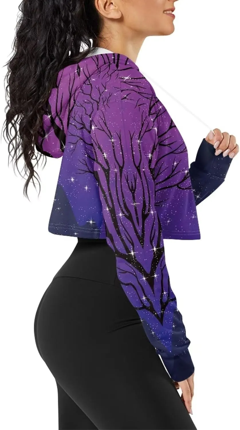 Flashideas Women's Cropped Hoodies Oversized Crop Tops for Women Polyester Fibre