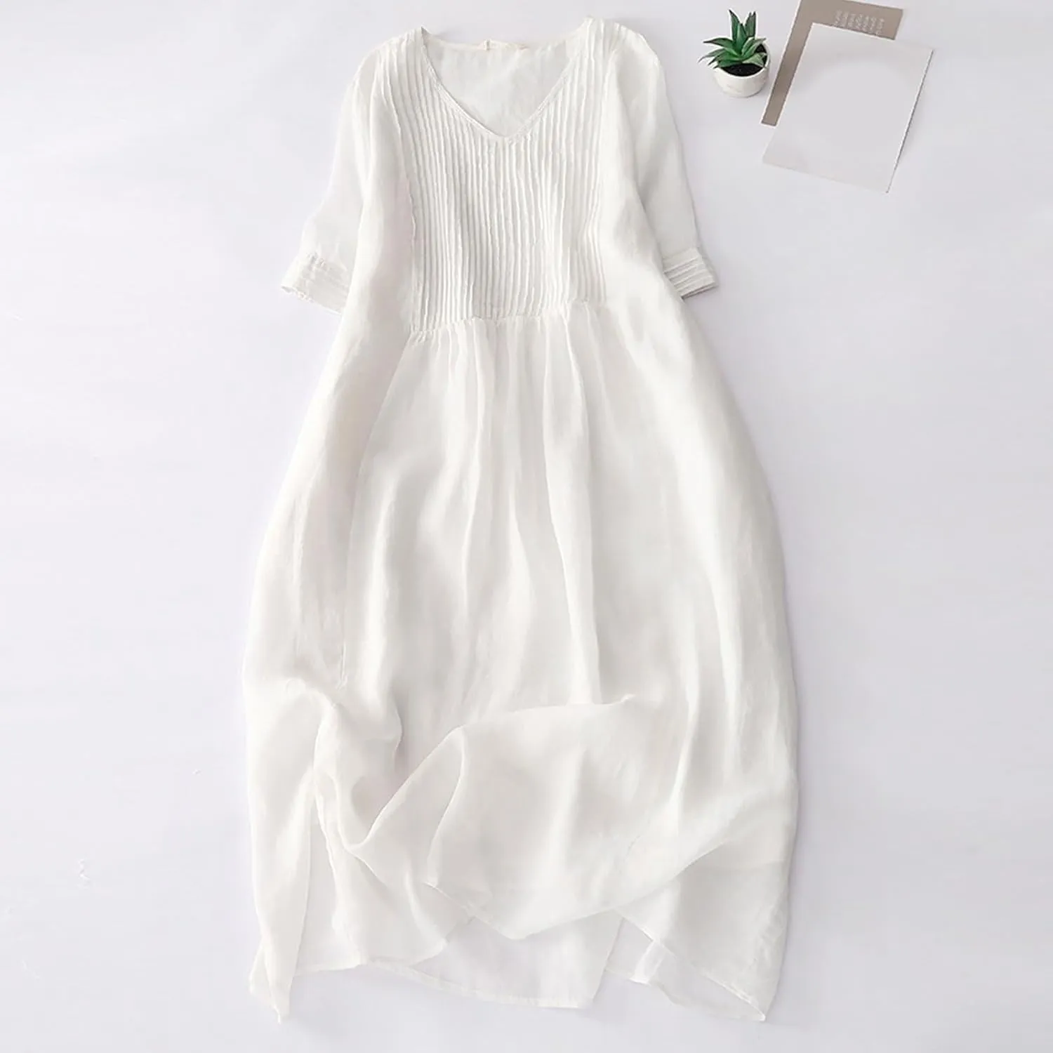 Flowy Dresses for Women,Short Sleeve Tshirt Dress Casual Crew Neck Beach Vacation Dress Summer Long Maxi Sundresses