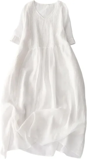 Flowy Dresses for Women,Short Sleeve Tshirt Dress Casual Crew Neck Beach Vacation Dress Summer Long Maxi Sundresses