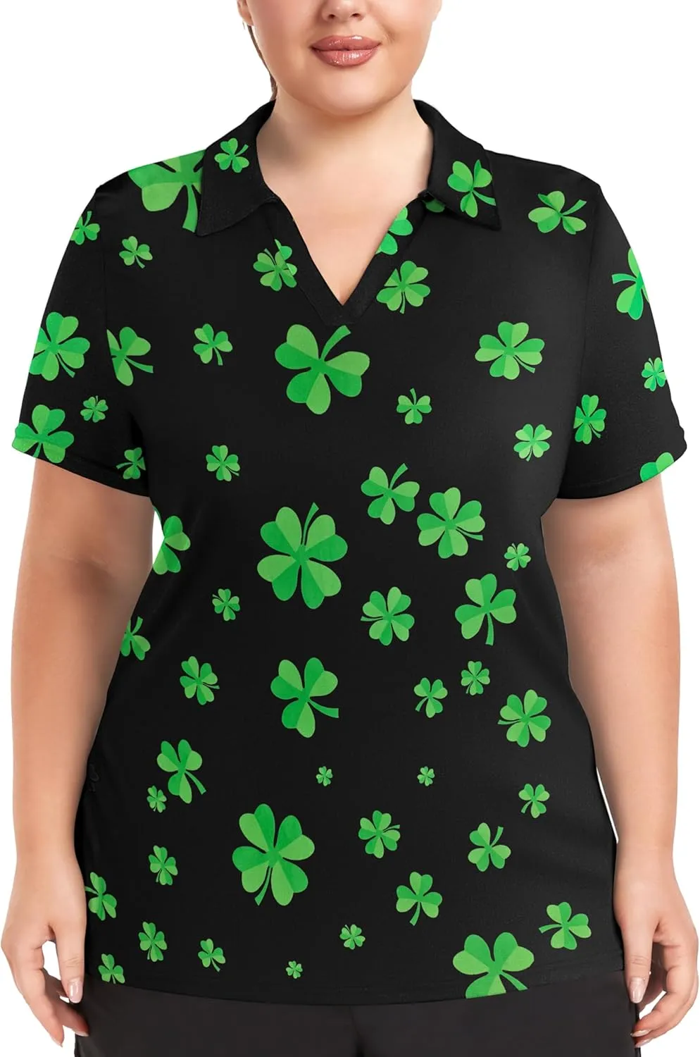 FOREYOND Plus Size Polo Shirts for Women Golf Shirts Moisture Wicking Short Sleeve Shirts Athletic Workout Tops 1XL-5XL