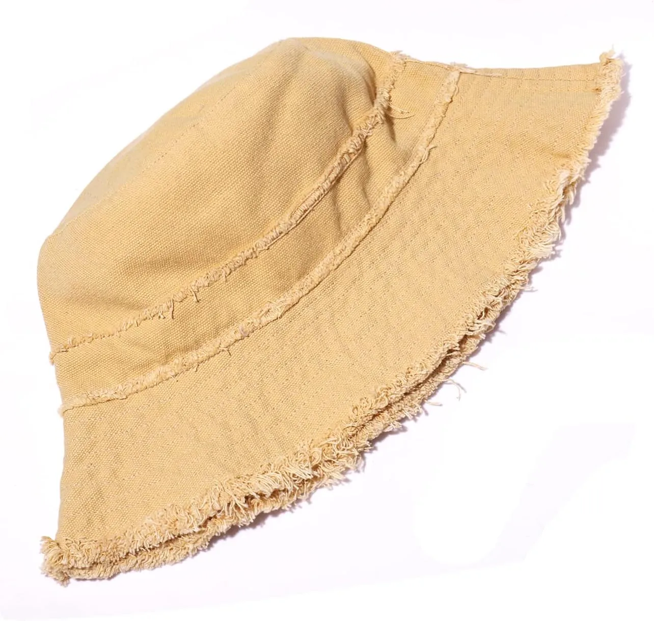Frayed Bucket Hats Beach Sun Hats for Women Foldable Wide Brim Cotton Hats Outdoor Summer Beach Headwear