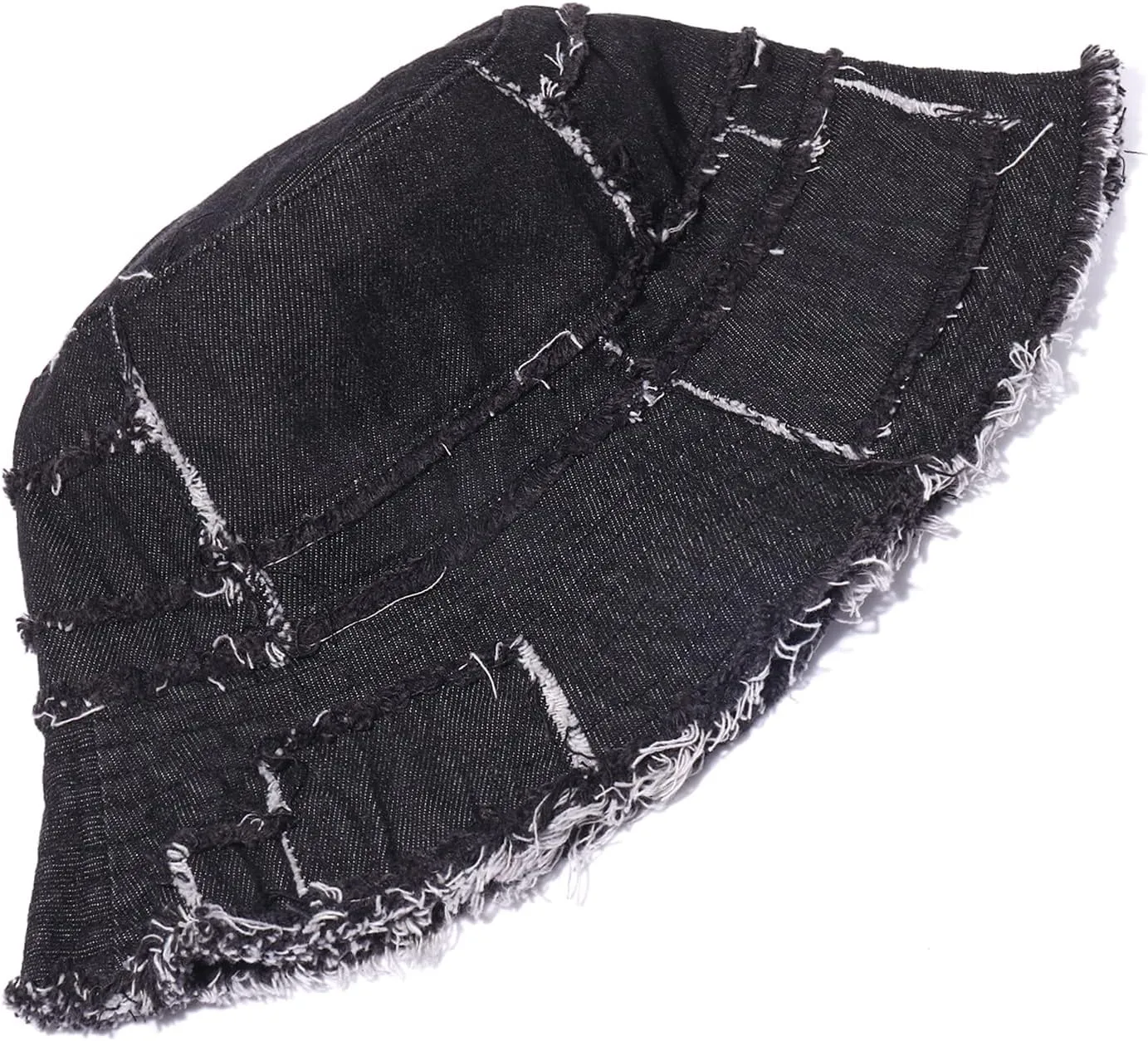 Frayed Bucket Hats Beach Sun Hats for Women Foldable Wide Brim Cotton Hats Outdoor Summer Beach Headwear