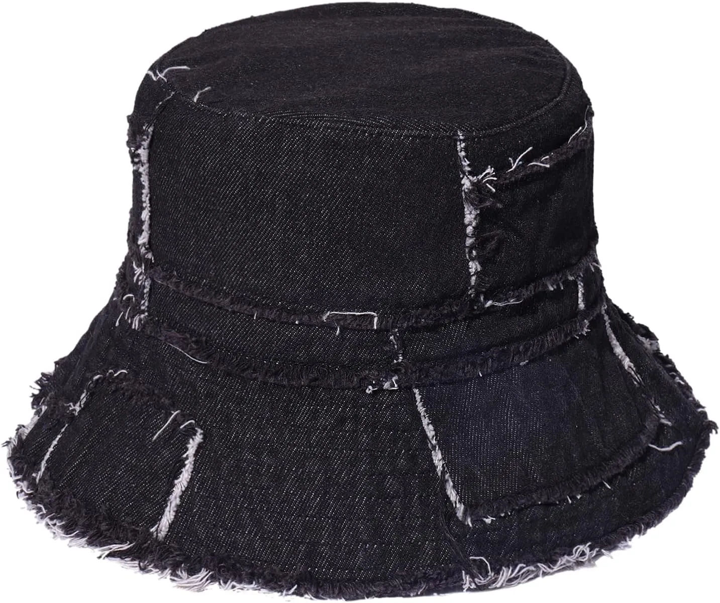 Frayed Bucket Hats Beach Sun Hats for Women Foldable Wide Brim Cotton Hats Outdoor Summer Beach Headwear