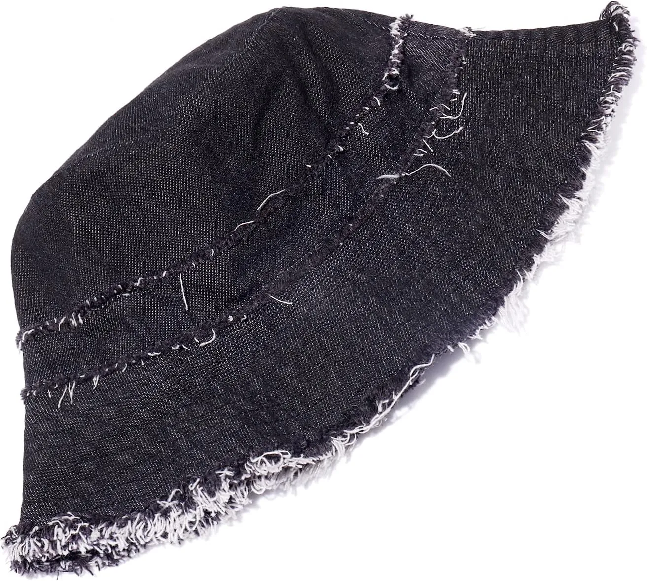 Frayed Bucket Hats Beach Sun Hats for Women Foldable Wide Brim Cotton Hats Outdoor Summer Beach Headwear
