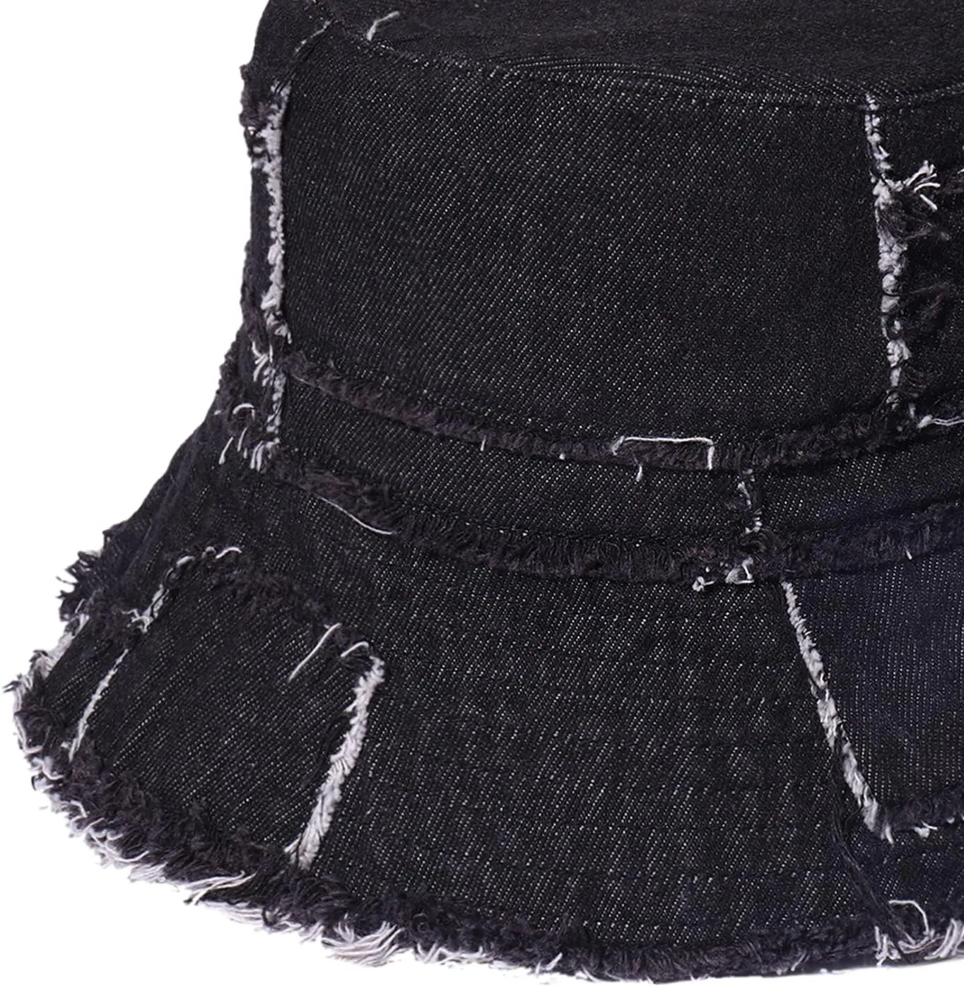 Frayed Bucket Hats Beach Sun Hats for Women Foldable Wide Brim Cotton Hats Outdoor Summer Beach Headwear