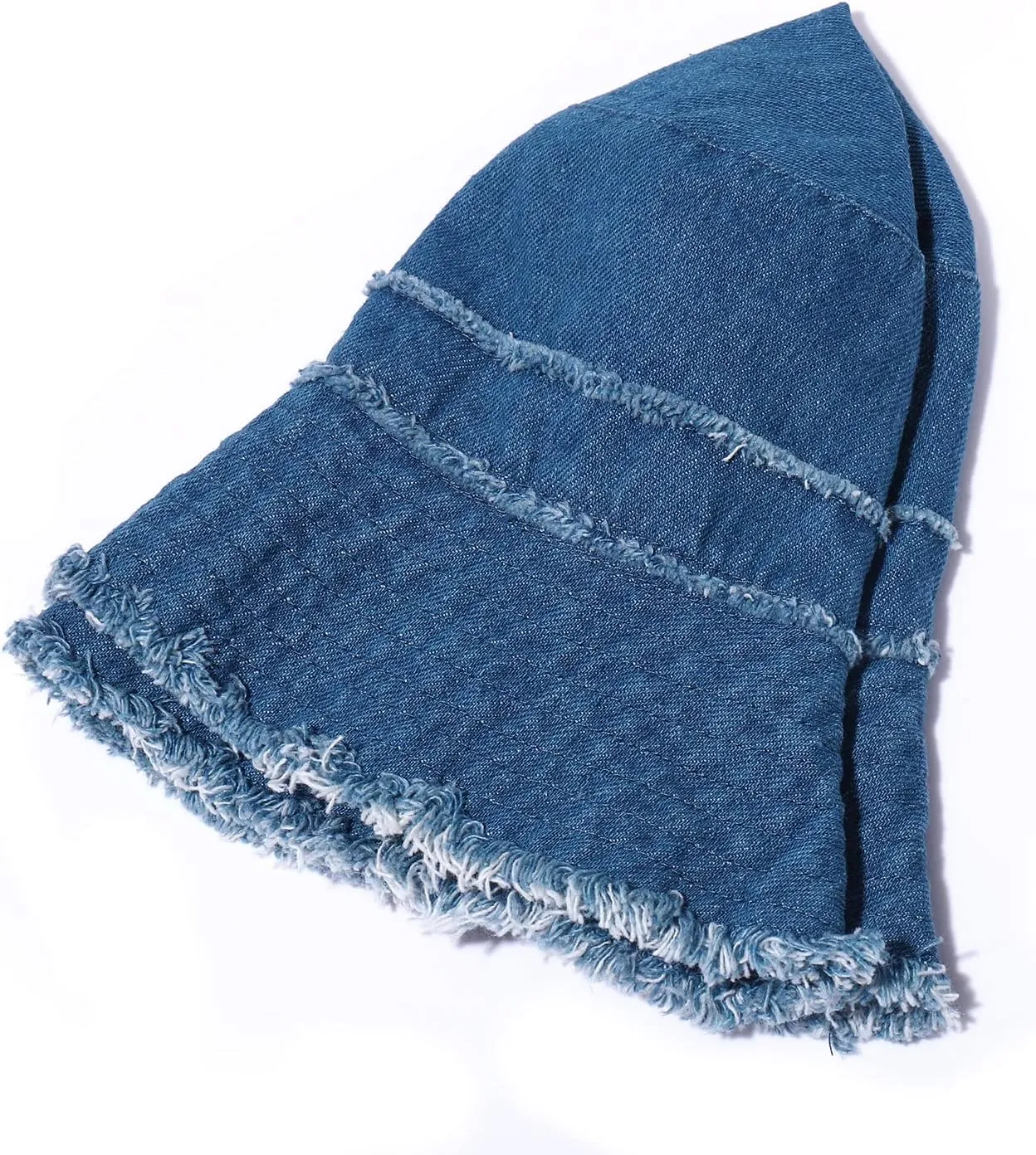 Frayed Bucket Hats Beach Sun Hats for Women Foldable Wide Brim Cotton Hats Outdoor Summer Beach Headwear