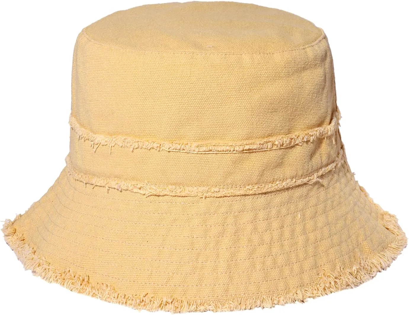 Frayed Bucket Hats Beach Sun Hats for Women Foldable Wide Brim Cotton Hats Outdoor Summer Beach Headwear