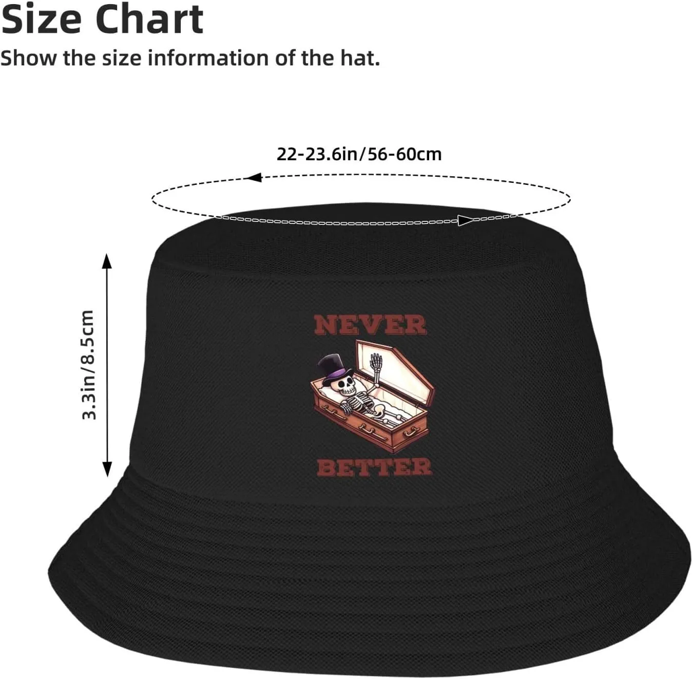Funny Skeleton Staying Alive Sunflower Bucket Hats Fashion Sun Cap Packable Fisherman Hat for Women and Men