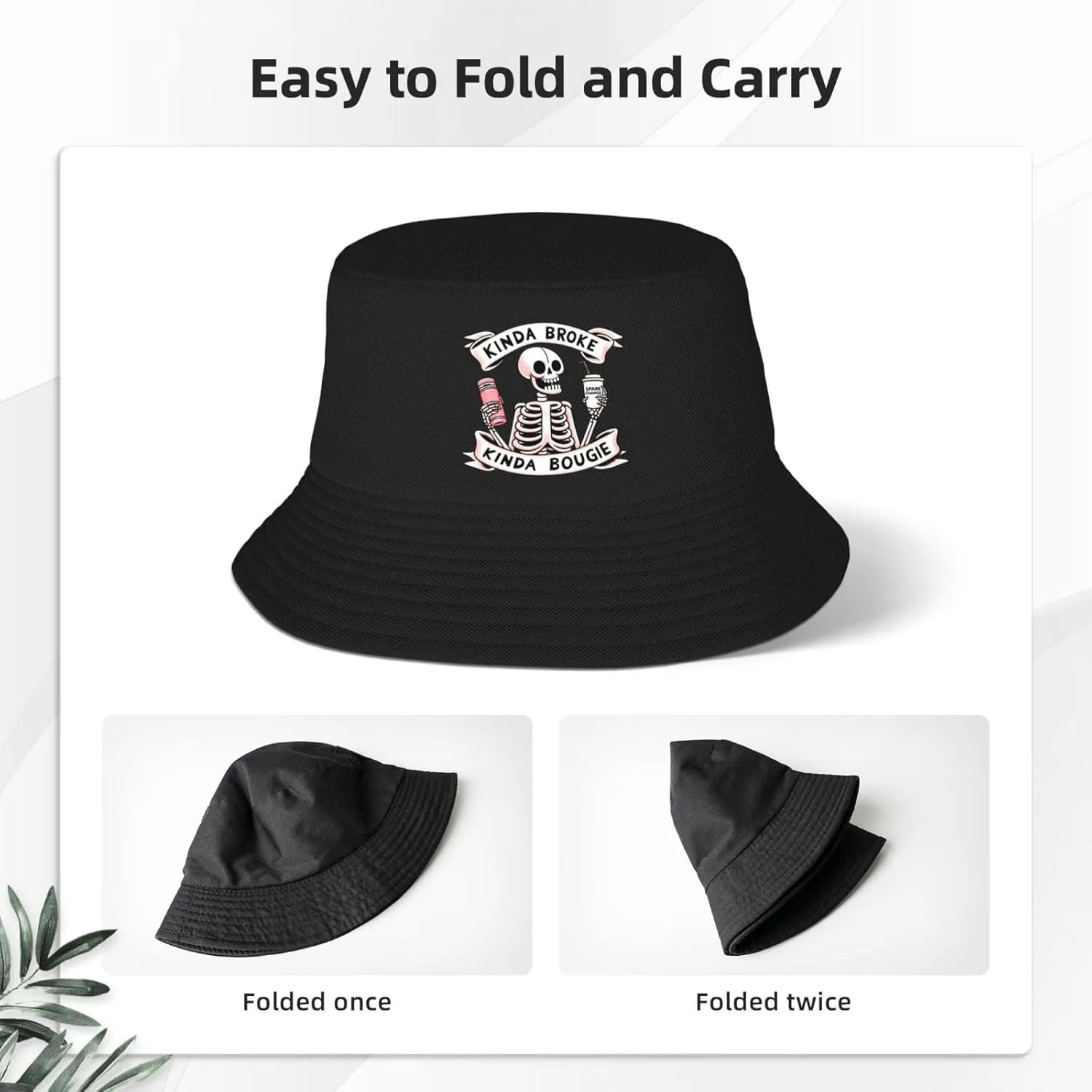 Funny Skeleton Staying Alive Sunflower Bucket Hats Fashion Sun Cap Packable Fisherman Hat for Women and Men