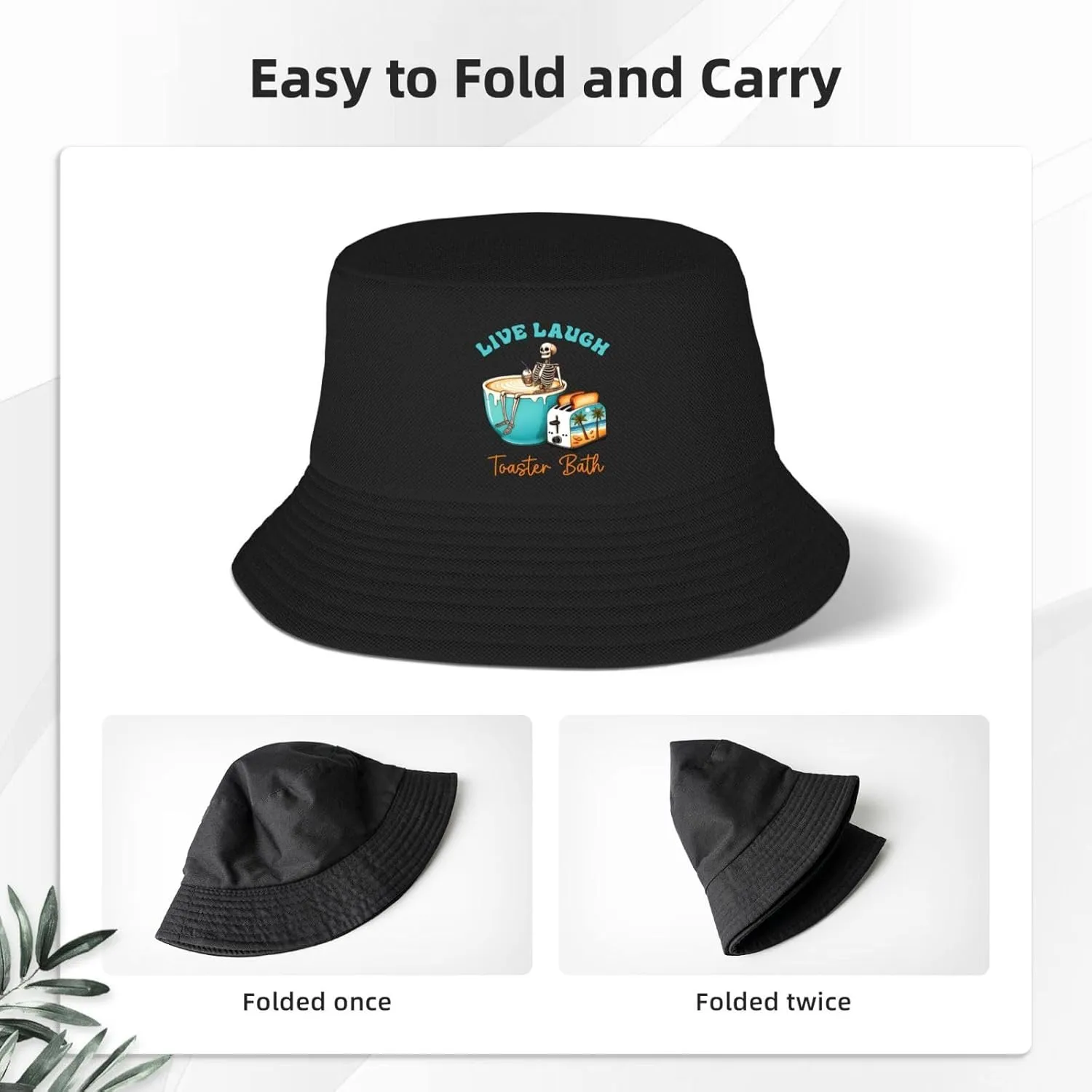 Funny Skeleton Staying Alive Sunflower Bucket Hats Fashion Sun Cap Packable Fisherman Hat for Women and Men