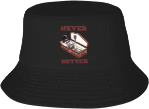 Funny Skeleton Staying Alive Sunflower Bucket Hats Fashion Sun Cap Packable Fisherman Hat for Women and Men