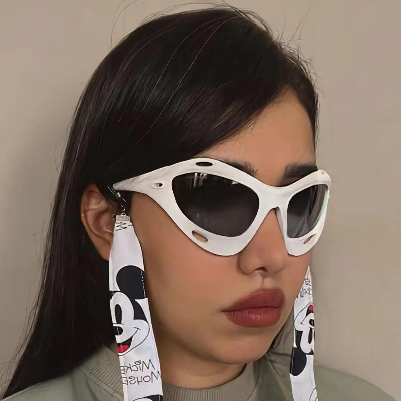 Futuristic Sunglasses for Women Men Y2K Wrap Around Fashion Sunglasses Tech Sense Cyberpunk Visor Shades