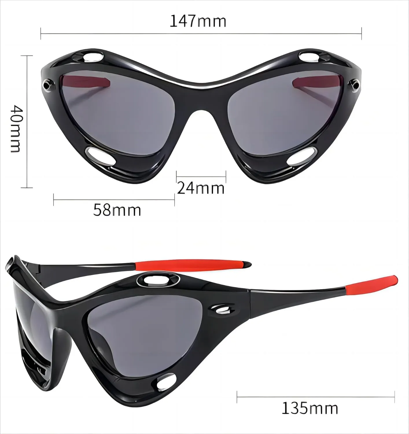 Futuristic Sunglasses for Women Men Y2K Wrap Around Fashion Sunglasses Tech Sense Cyberpunk Visor Shades