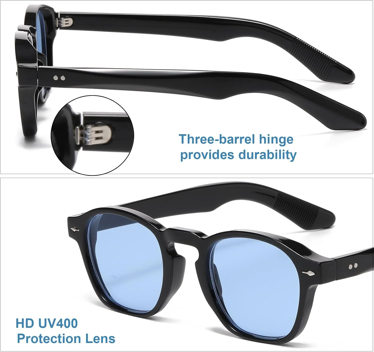 Gleyemor Fashion Sunglasses for Men Women Trendy Unisex Style UV400 Protection Shades
