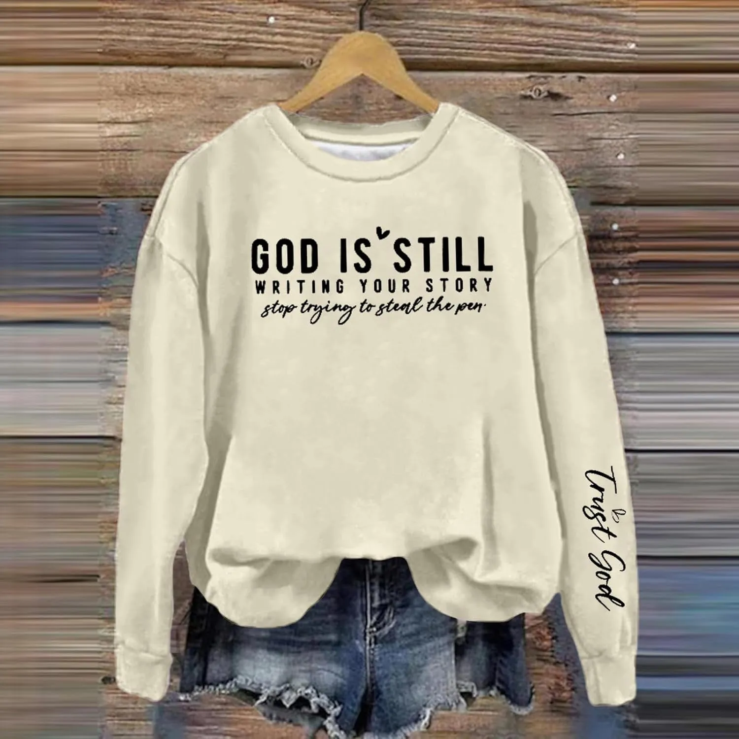 God is Still Writing Your Story Sweatshirt Womens Christian Grahpic Crewneck Drop Shoulder Pullover Shirts 2024 Fall