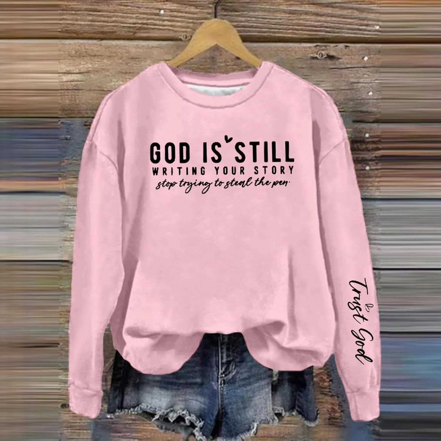 God is Still Writing Your Story Sweatshirt Womens Christian Grahpic Crewneck Drop Shoulder Pullover Shirts 2024 Fall