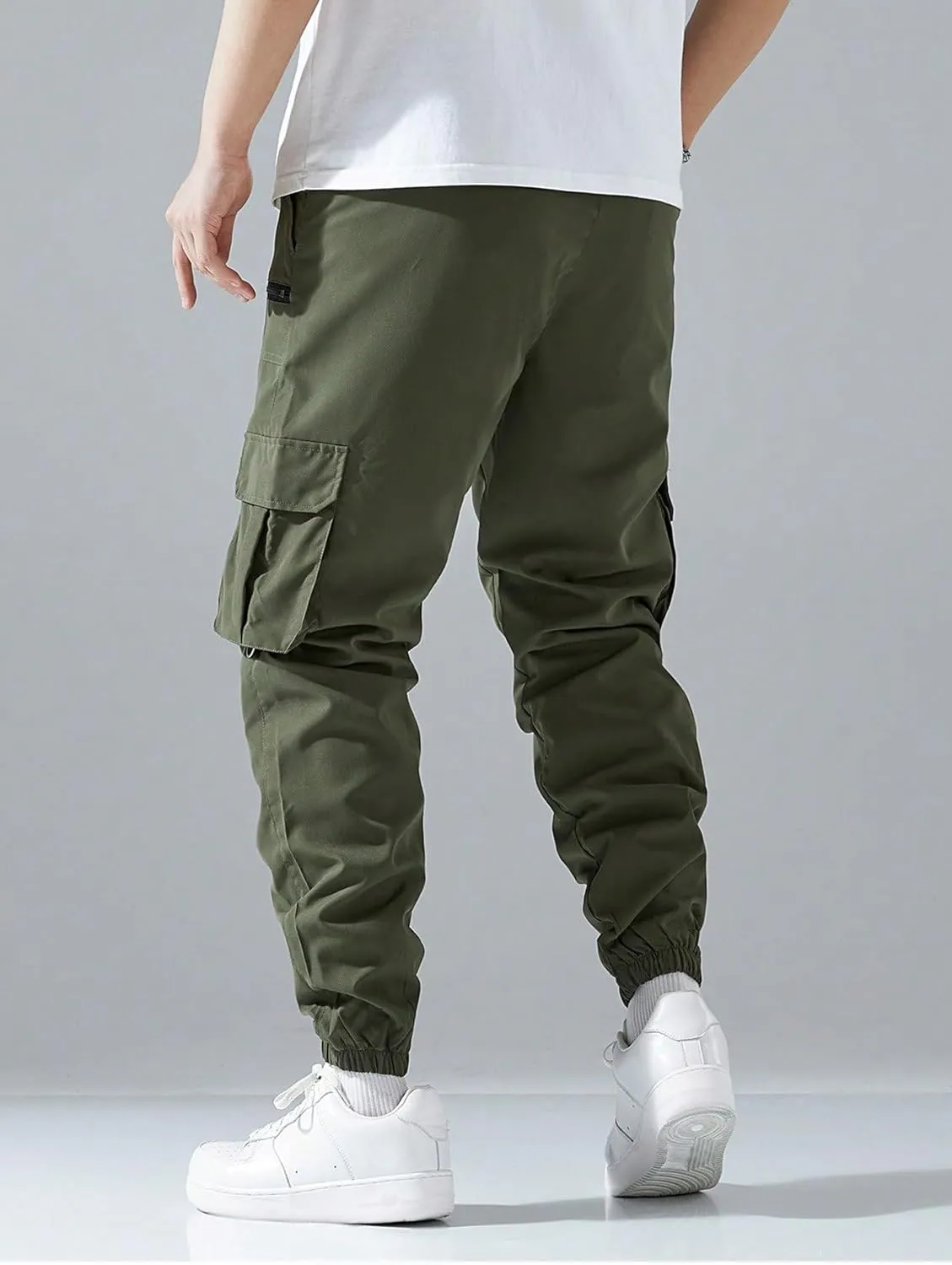 GORGLITTER Men's Cargo Joggers Streetwear Techwear Pants Workout Trousers with Multi Pockets