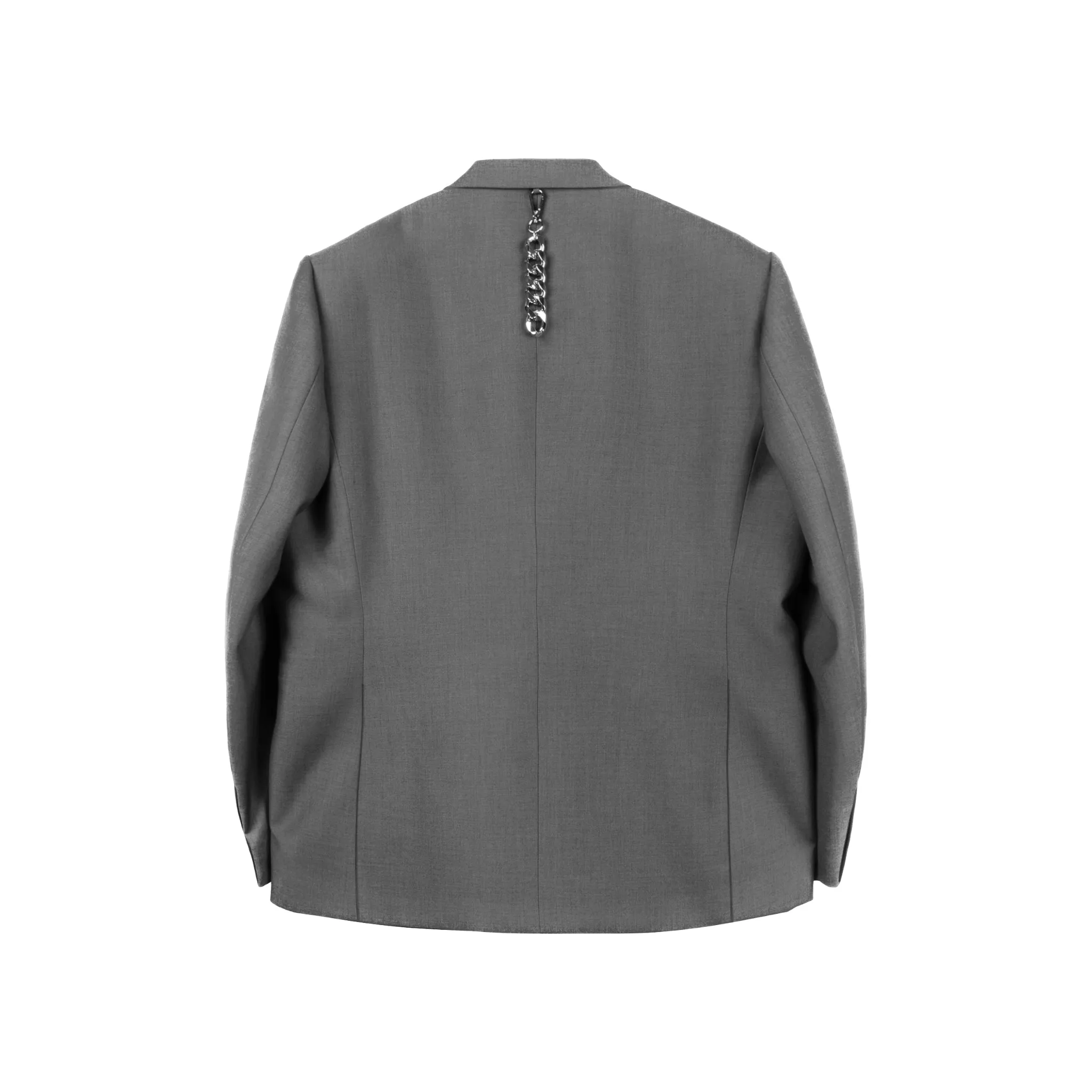 Grey Customized Metal Single Buckle Suit