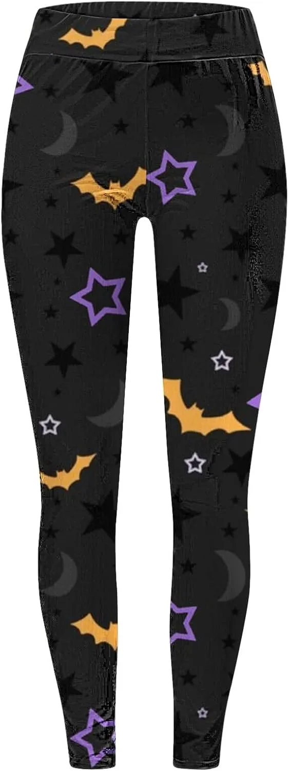 Halloween Graphic Skinny Leggings Women Soft Halloween Print Collection High Waist Women Leggings Compression Pants
